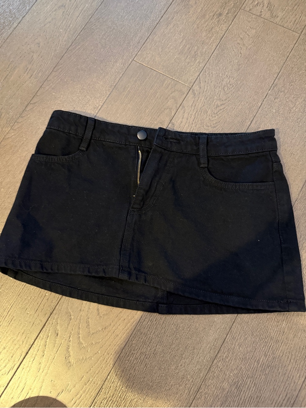 Black Denim Micro Skirt